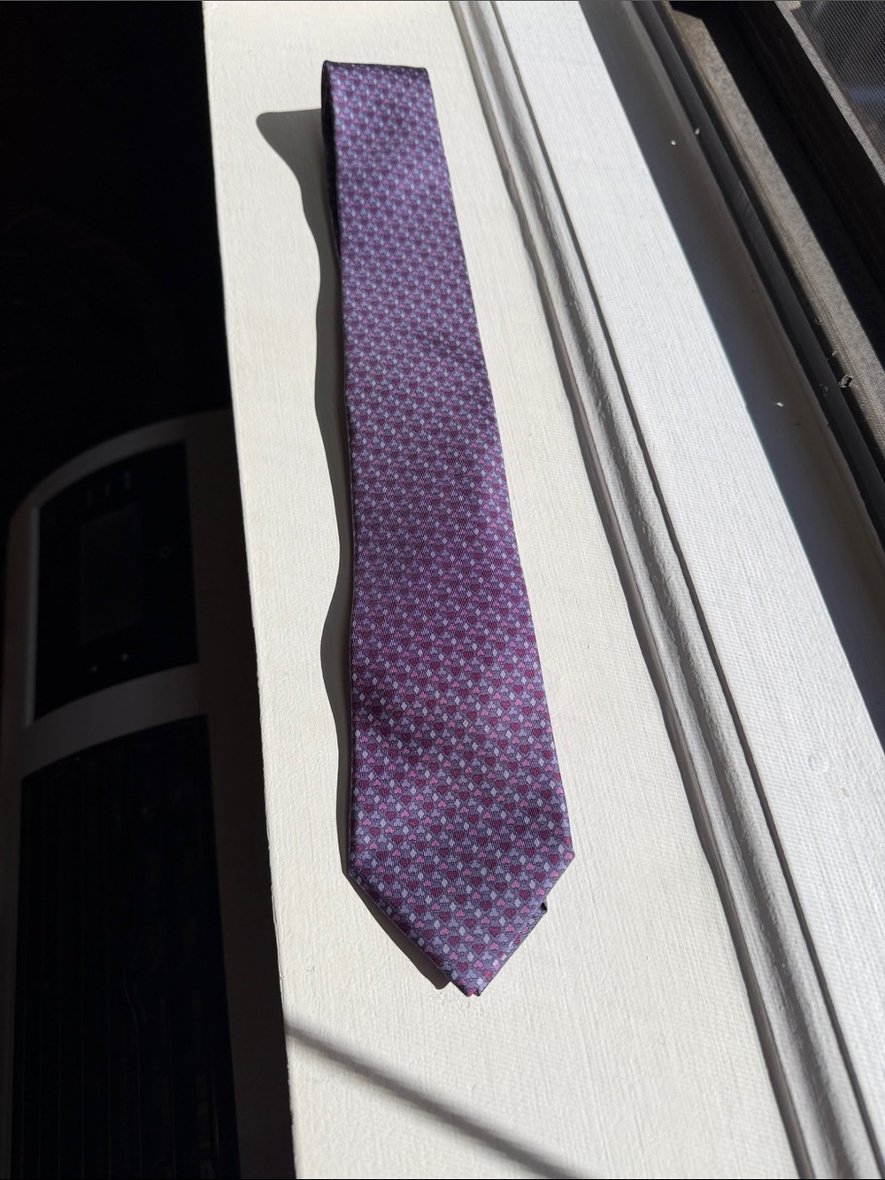 Hermes Purple Patterned Men's Silk Tie